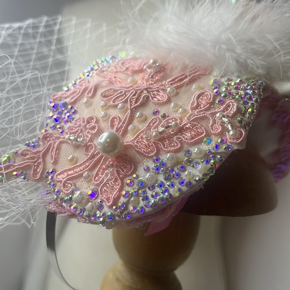 FASCINATOR BIRDCAGE VEIL “MARIE ANTOINETTE” #1036 CUSTOM MADE main image 14